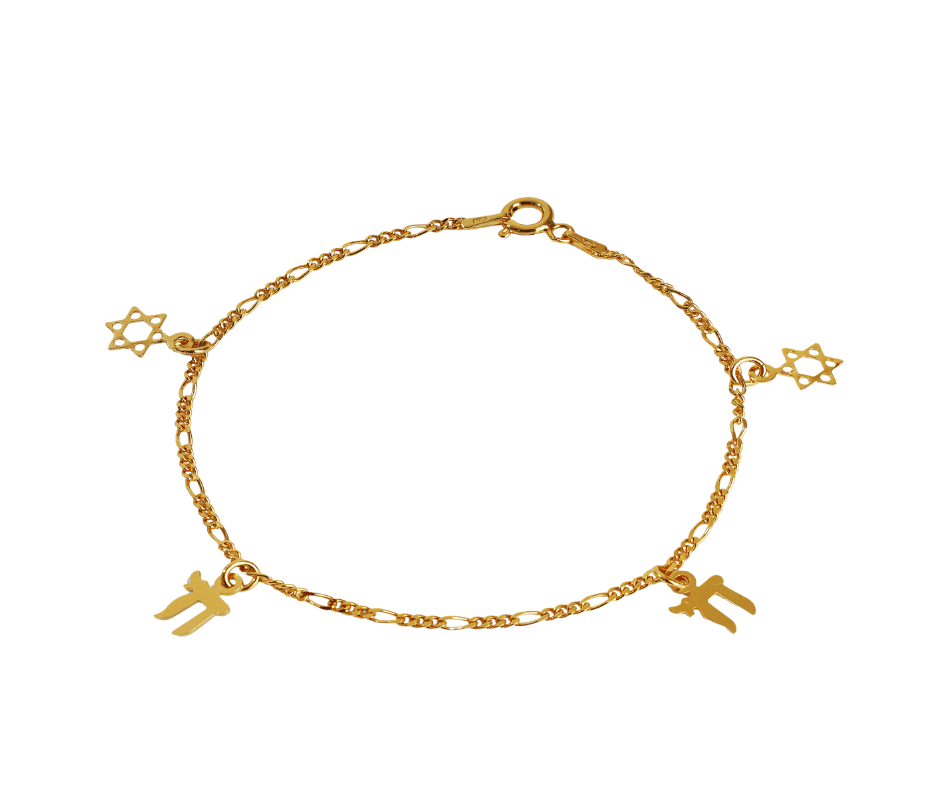 Verguld zilveren armband met bedeltjes